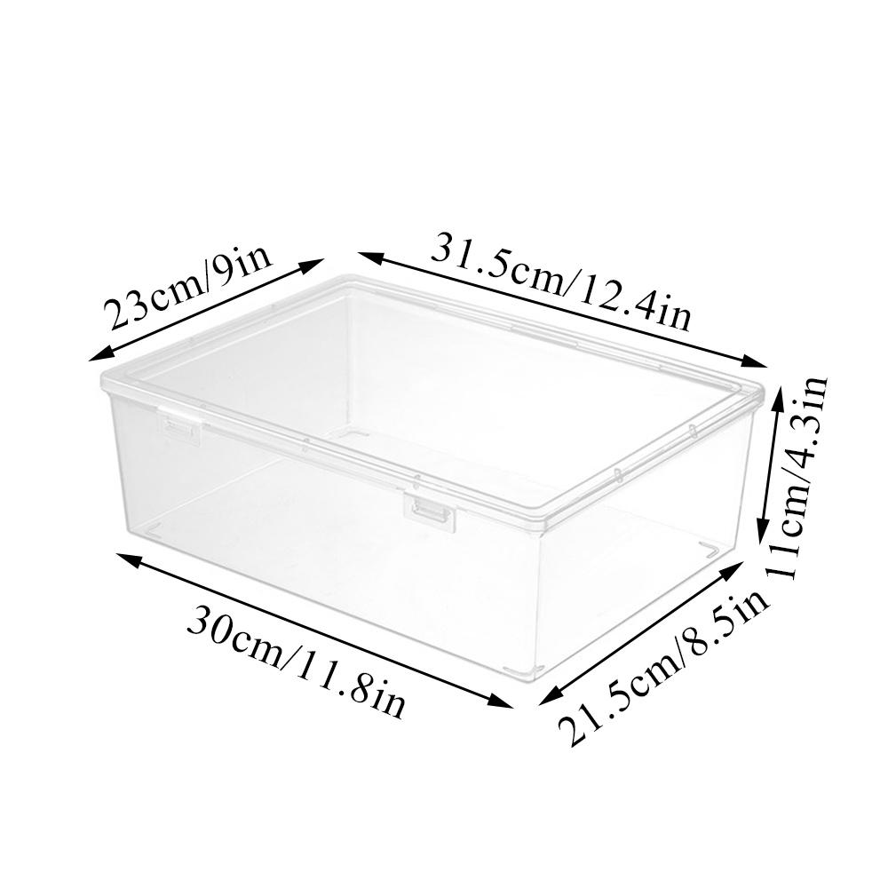 Plastic Document Organizer Organized Clear Square Shape Storage Box Organizing Box Transparent Desktop Document Storage Case