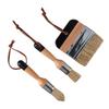 Qicarkey Chalk and Wax Paint Wooden Handle Oval Brushes with Flat and Round Pointed Bristles for Acrylic Stencil Brushes 3-Piece Brushes, Painting,