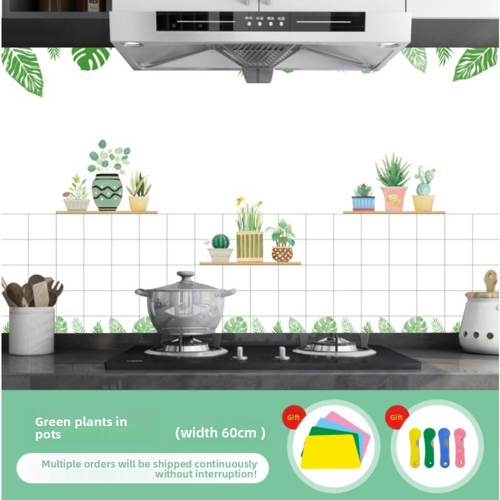 Kitchen Oil-proof Sticker Resistant Wall Sticker Waterproof and Moisture-proof Cabinet Tile Wallpaper Self-adhesive Aluminum Foil Stove