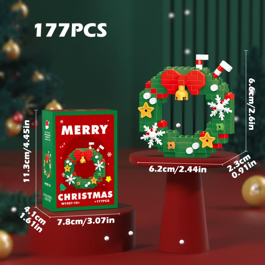 Christmas Block Toys Christmas Tree Elk Puzzle Santa Claus Gift Festive Christmas Block Set