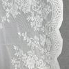 Flower Lace Sheer Window Curtain Elegant Light Filtering Privacy Pulling Design Drape with Rod Pocket For Home Decors