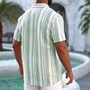 Fashion New Men Clothes Summer Short Sleeve Stripe Shirt 100% Polyester 3D Digital Print Cool Shirt Tops