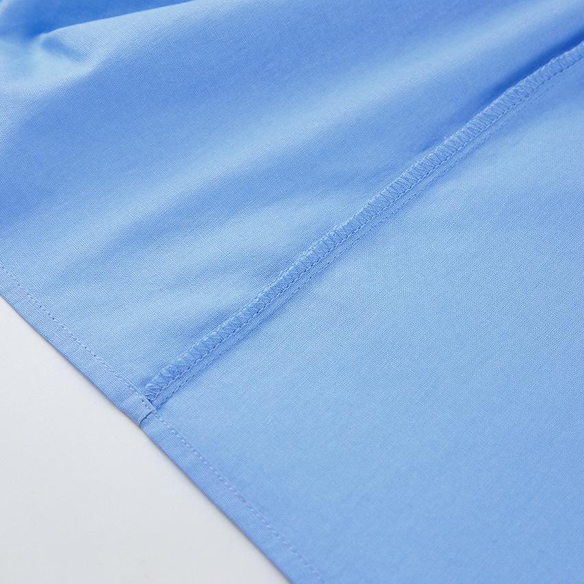 Elegant High Waist Sleeveless Cotton Linen Summer Dress with Turn-Down Collar