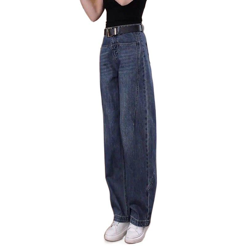 Spring 2026 Genuine Denim Women's High-Waisted Wide-Leg Cropped Pants - Trendy, Versatile, and Slimming.