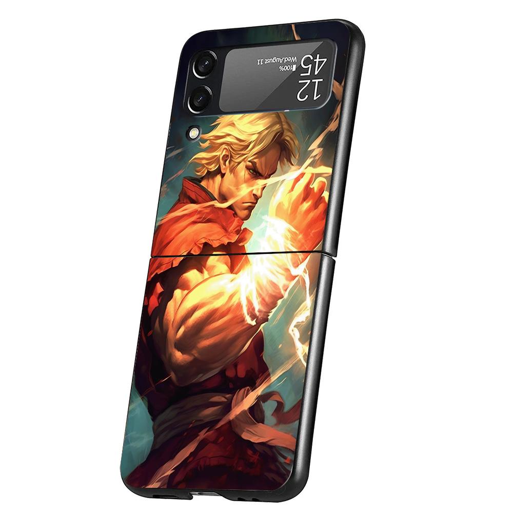 Game S-Street F-FighterS Cover Phone Case For Samsung Galaxy Z Flip 7 6 5 4 3 5G Flip7 Flip6 Flip5 Flip4 Flip3 Black Fundas Shel