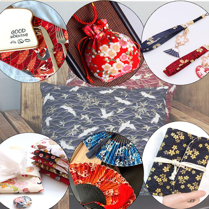 100*148 ס"מ בד מודפס בסגנון יפני מנוף פופלין ברונזינג מנוף בד ענן ל-DIY תפירת טלאים קימונו צ'ונגסאם