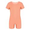 Kinder Jungen Mädchen Kurzarm Einfarbig Dehnbar Ballett Tanz Gymnastik Trikot Overall Unitard