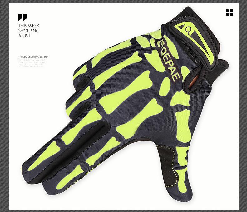 Qepae Chipoer Full Finger Warm Skull Cycling Gloves for Outdoor Sports