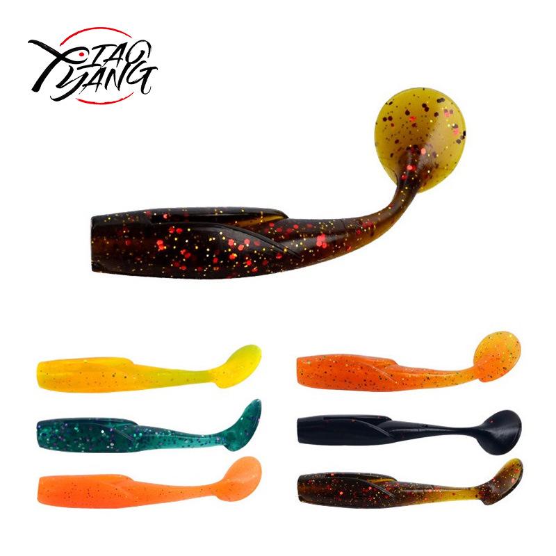 

8cm 5g American T-tail Soft Bait Set for Freshwater Fishing: Bass, Mandarin Fish, Long Cast Artificial Worm. темно-зелений колір