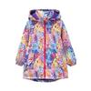 Autumn Girls Jacket Floral Fashion Windbreaker Coat Hooded Zipper Girls Outerwear Gifts Kids Clothes