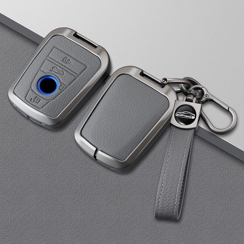 Zinc Alloy Leather Car Smart Key Fob Case Case For Bmw I3 I8 Series Key Fob Car Key Key Cover Car Interior Key Case Accessories