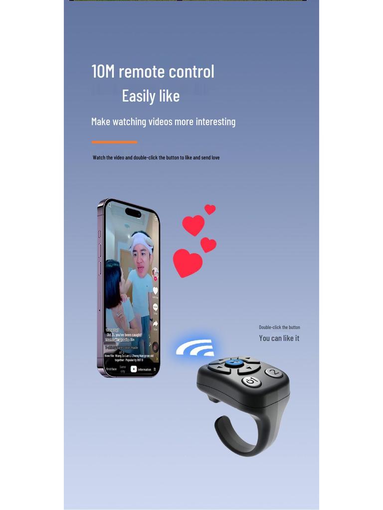 Multifunktioneller Bluetooth Selfie-Stick & Video-Auslöser mit Ringfernbedienung für TikTok