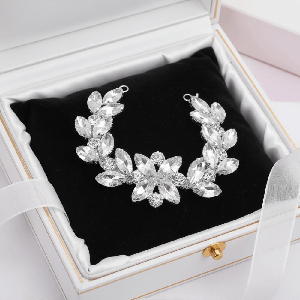 1pcs Glass DIY Craft Chains Sparkling Flower shape Statement Rhinestone Chain  For Women