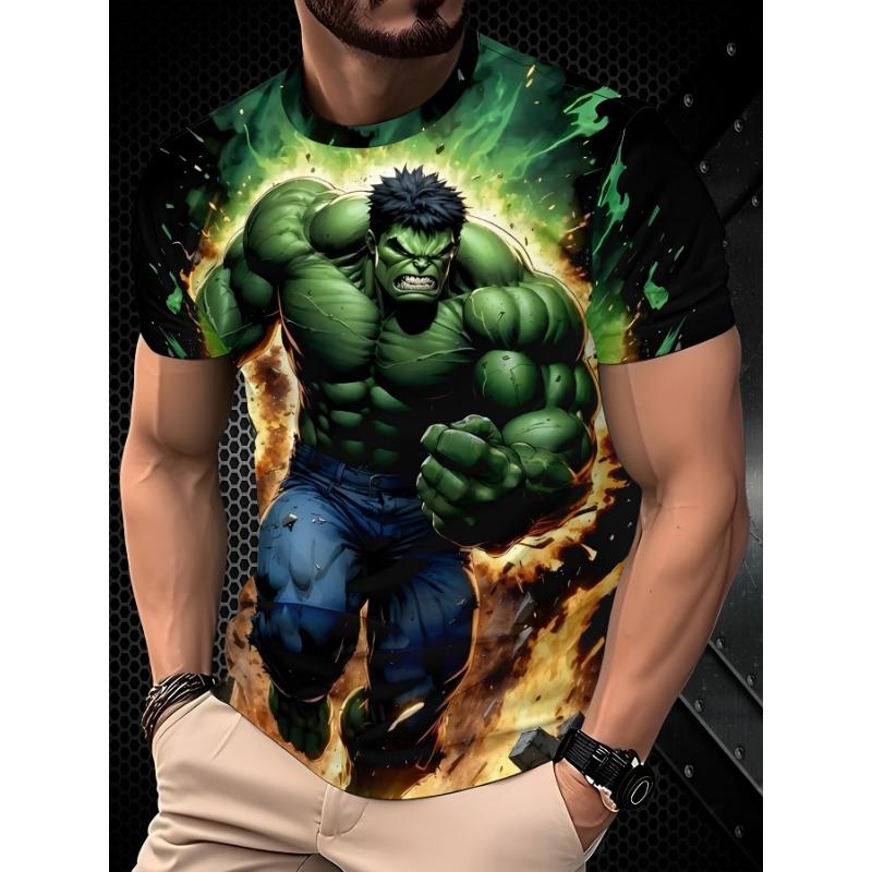 

Marvel Hulk 3D Printed T-Shirt - Summer Adult Men s T-Shirt - Street Casual Quick-Dry Breathable Short-Sleeved Shirt XXS