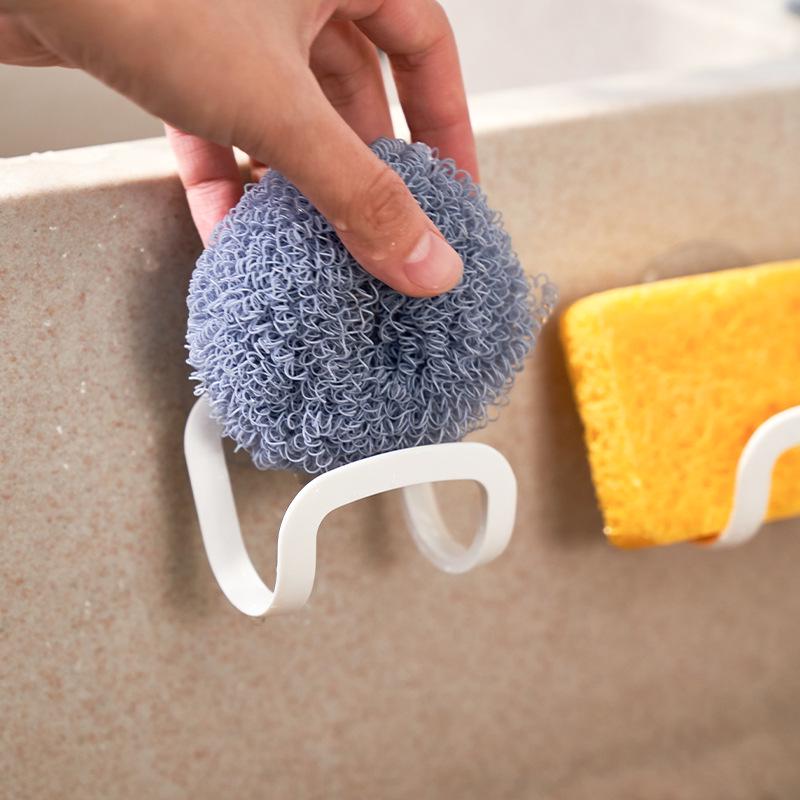 Japanese U-Shaped Suction Cup Sink Sponge Rack: Multi-functional Kitchen & Bathroom Storage.