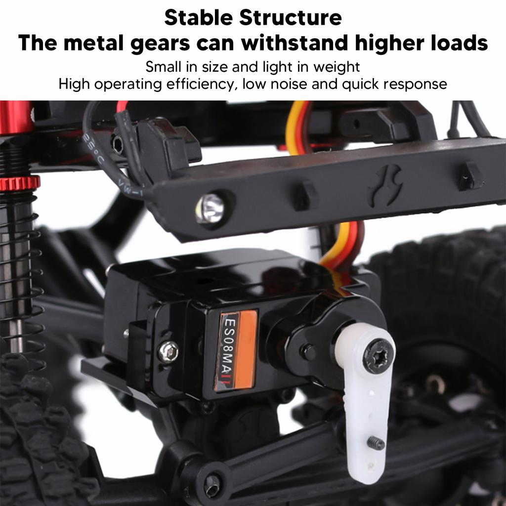 Servo Motor Kit Stable Low Noise Quick Response Waterproof Metal Gear Servo Kit for SCX24 1Celsius24 RC Car