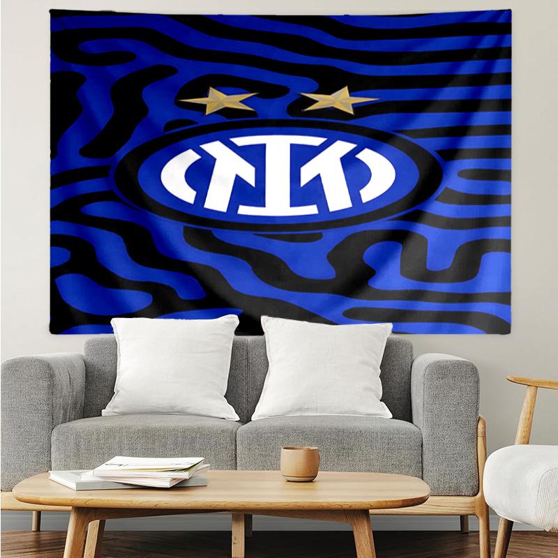 Mi-lan FC Emblem Printed Printed Tapestry, for Bedroom,Livingroom, dormitory, Large Wall Decor, Fabric Decor Fan Birthday Gifts