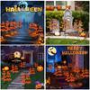 Solar Pumpkin Branch Lights - Waterproof Outdoor Halloween And Garden Decor With Warm LED Light
