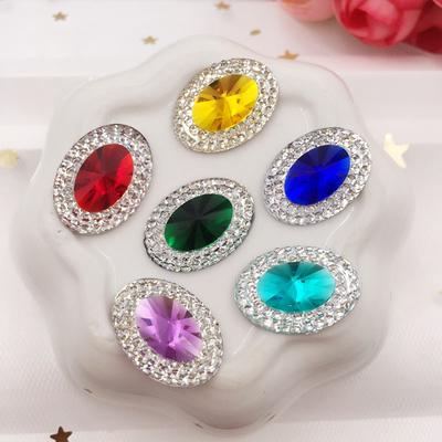 50PCS Mix Resin 13*18mm Oval Flatback Crystal Rhinestone