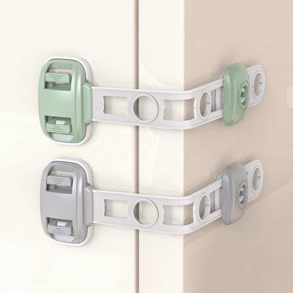 1pc Baby Protection Cabinet Lock Self-adhesive Length Adjustable Plastic Child Protection Refrigerator Door (color Random)