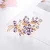 Sievietēm Eleganta Pušķa Forma Piespraude Spīdīgi Rhinestones Inkrustēts Pin Uzvalks Apkakle Šalle Šalle Žetons Kostīmu Aksesuāri