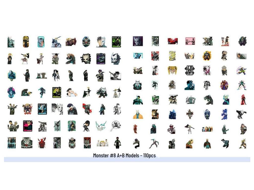 55 Kaiju No. 8 Anime Graffiti Stickers - DIY Decor for Water Bottles & Suitcases