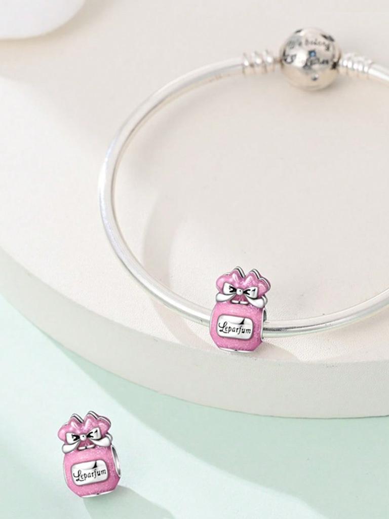 Charm Bead Charms Plata copper Colors HeartShaped Bow Perfume Bottle Bead Charms Pendant for Authentic Bracelets for Women Do It Yourself Jewellery L