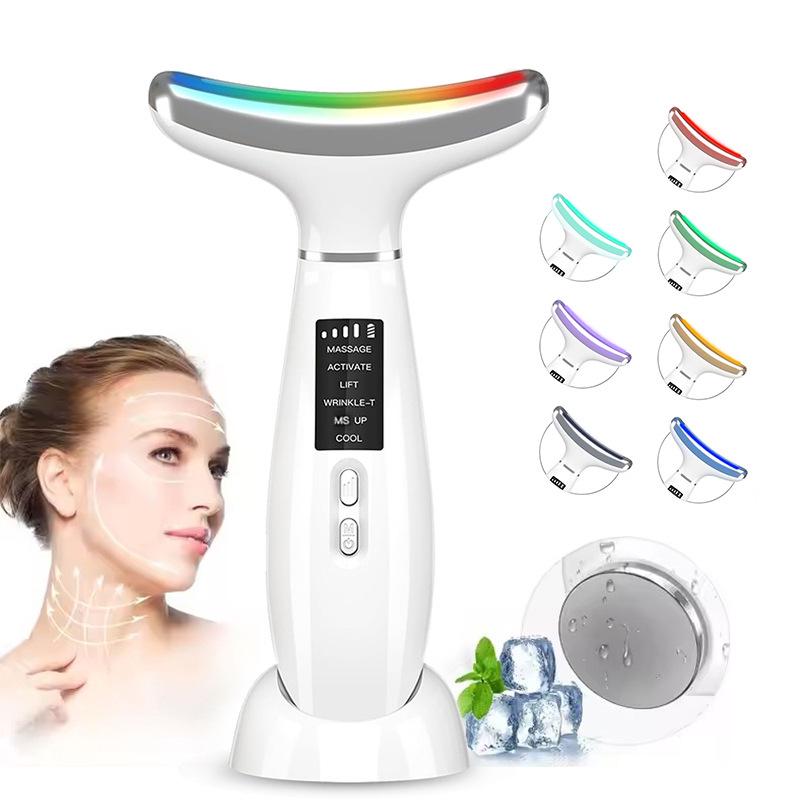 Facial & Neck Lifting Beauty Device with EMS & LED Light Therapy