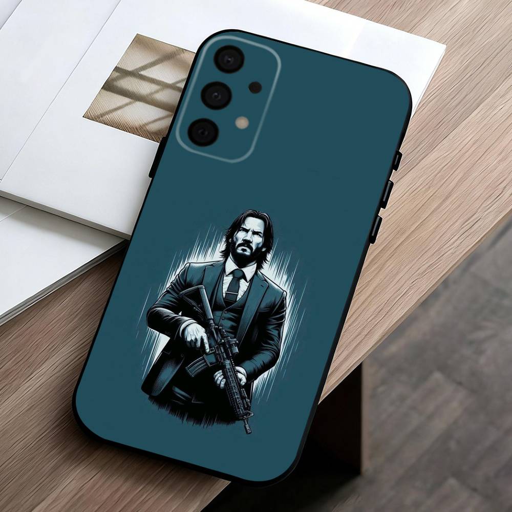 M-Movie Character J-John W-Wick Phone Case For Samsung Galaxy A73,A72,A71,A70,A53,A52,A51,Others Soft Black Cover