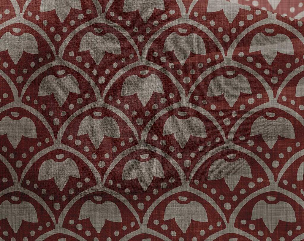 oneOone Georgette Viscose Carmine Red Fabric Block Sewing Material Print Fabric By The Yard 42 Inch