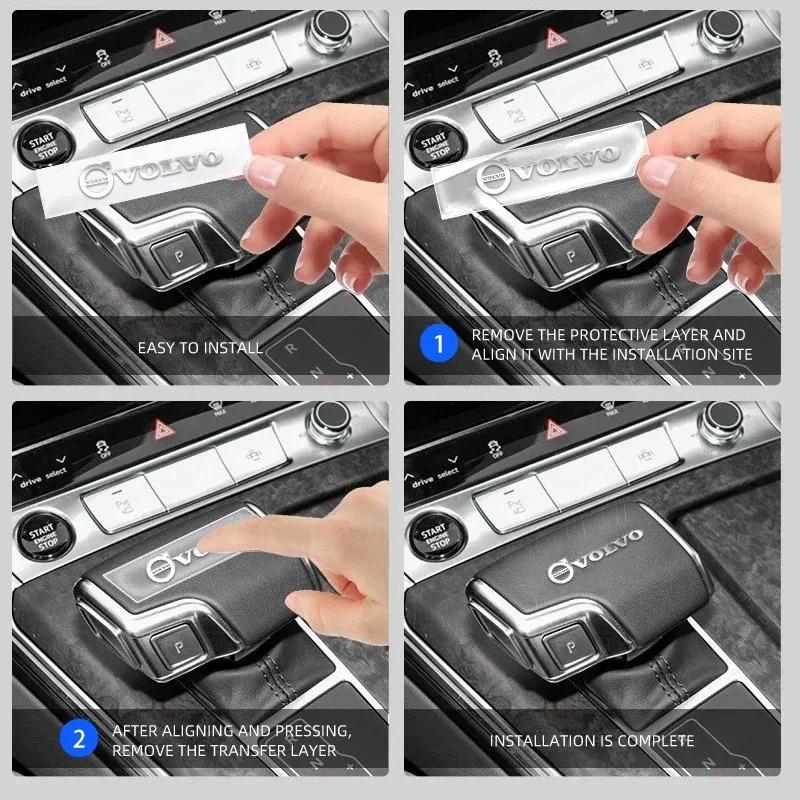 2/5/10pcs Car Styling Metal Stickers Interior Decoration Decals For Volvo C30 V40 V50 V60 V90 S40 S60 S80 S90 XC40 XC60 XC90 T5