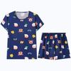 Women's Summer Cartoon Pajama Set - Cute Korean Style Christmas Short Sleeve & Shorts Homewear