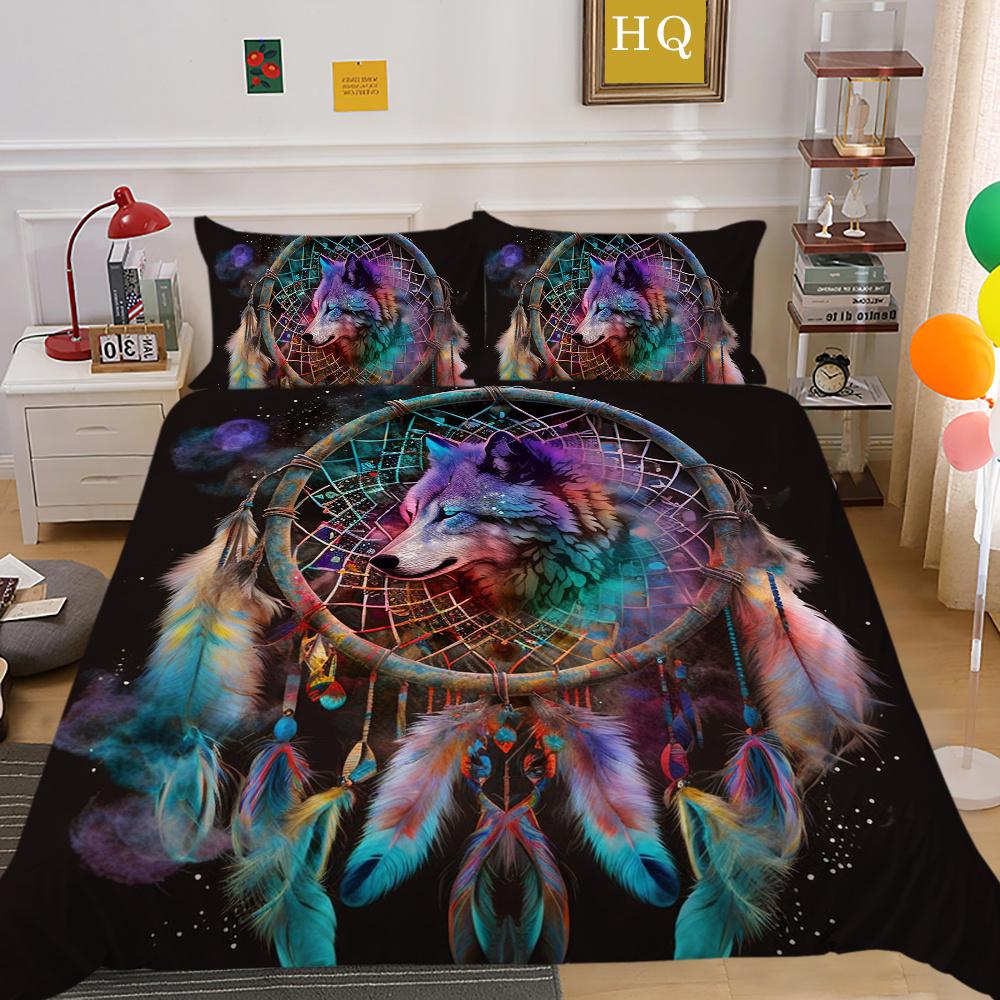 3D Wolf Printing Bedding Set Cover Single Size Microfiber Bedspreads Teen Fashion High Quality Home Textiles