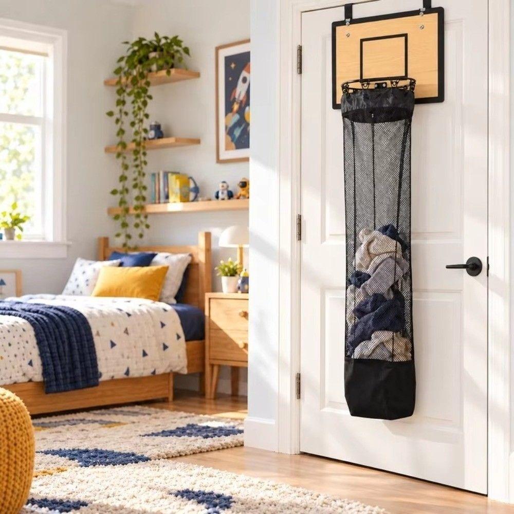 Over Door Over Door Clothes Bag Basketball Style Clothing Hamper Bag Laundry Basket College Living