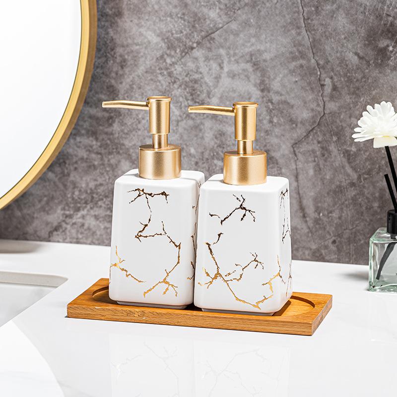 Portable Soap Dispensers Lotion press empty bottle Home luxury ceramic hand sanitizer bottle Bottled shower gel for hotels