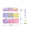 6 Grids Colorful Flowers Nail Sequins Shining Nail Art Glittering Sequins Finger Nail Art Accessories