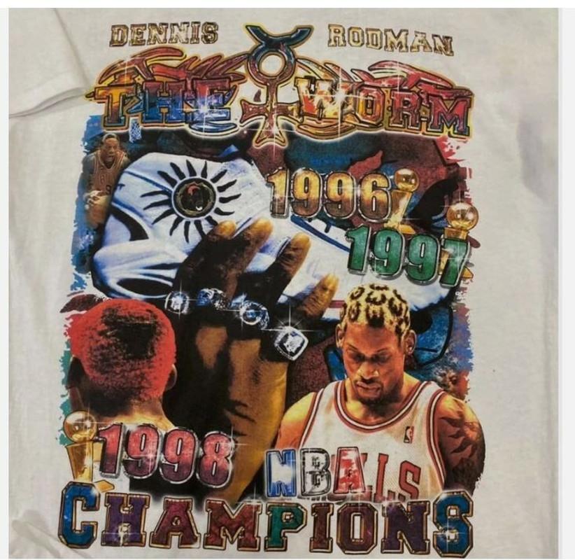 Мужская футболка Деннис Родман Белая хлопковая футболка Все размеры 2XL