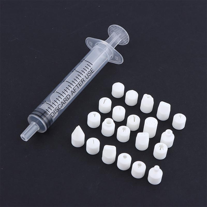 19/21Pcs Set Mini Nozzle For Pottery Clay Dessert Food Toy Milk Cream Clay Diy Miniature Cake Dessert Piping Tip Clay Ceramic