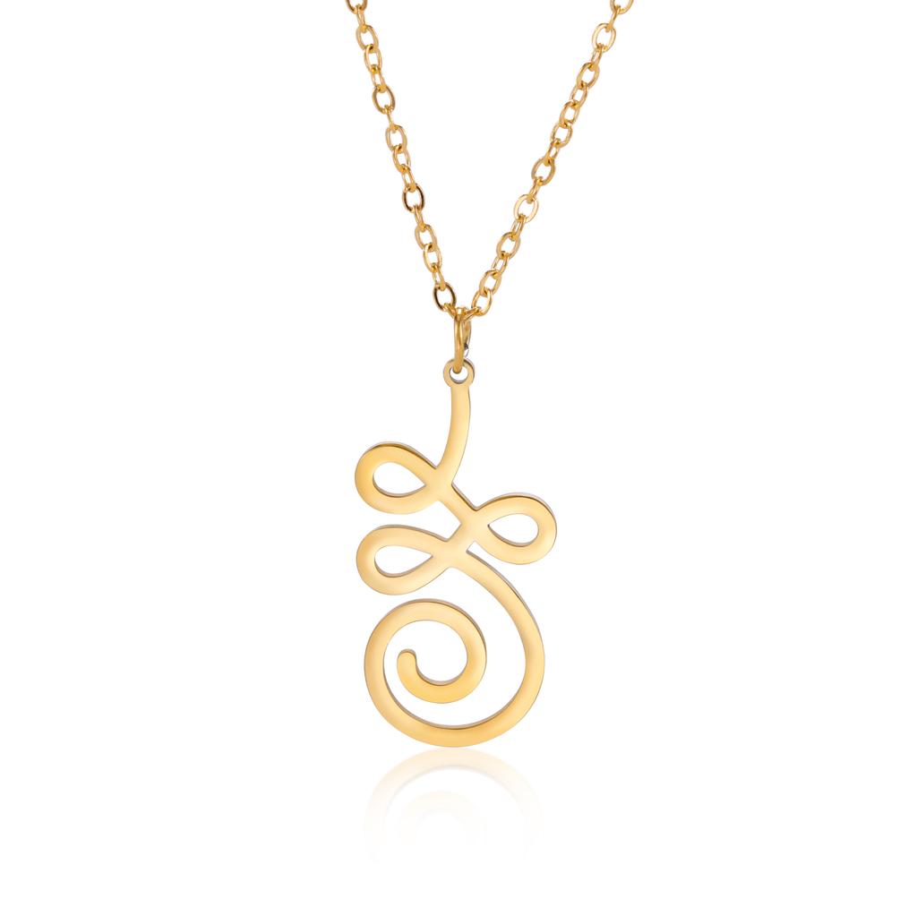 Lotus Flower Yoga Pendant Necklace Stainless Steel Om Unalome Symbol Necklaces for Women Men Buddhist Amulet Jewelry