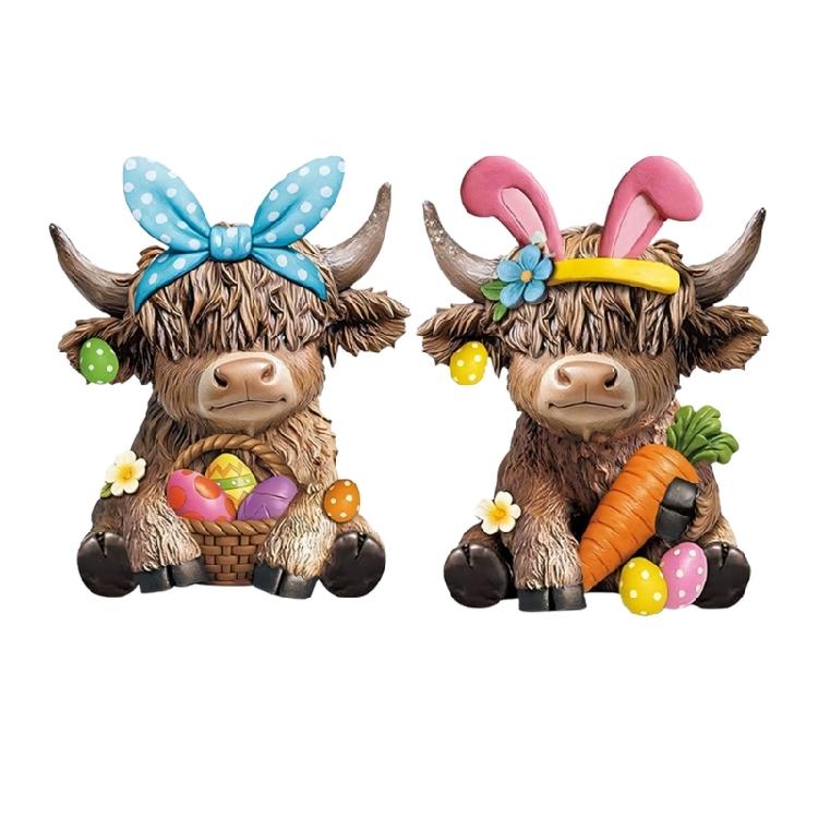 

Cow In Rabbit Outfit Statue Sophisticated House Decoration Including Nature Spring Theme Pattern 1
