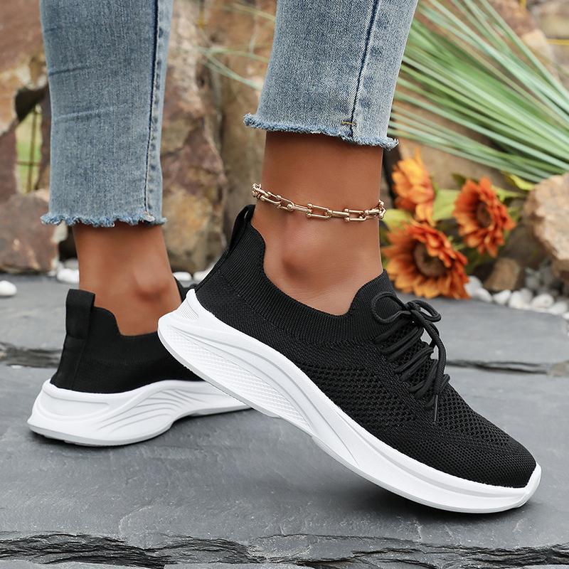 Fashion Breathable Mesh Running Shoes for Women Lightweight Knit Sport Sneakers Woman Comfort Soft Sole Non Slip Walking Shoes Plus Size
