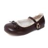 Scarpe Mary Jane a Bottone Singolo con Fiori a Forma di Cuore Stile Nuovo Primavera 2025 Tempo Libero Quotidiano Abbinamento Perfetto con Gonne Scarpe Piccole in Pelle