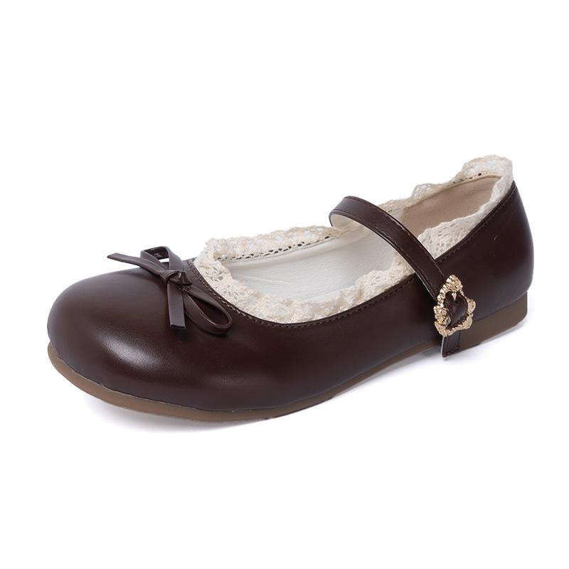 Scarpe Mary Jane a Bottone Singolo con Fiori a Forma di Cuore Stile Nuovo Primavera 2025 Tempo Libero Quotidiano Abbinamento Perfetto con Gonne Scarpe Piccole in Pelle