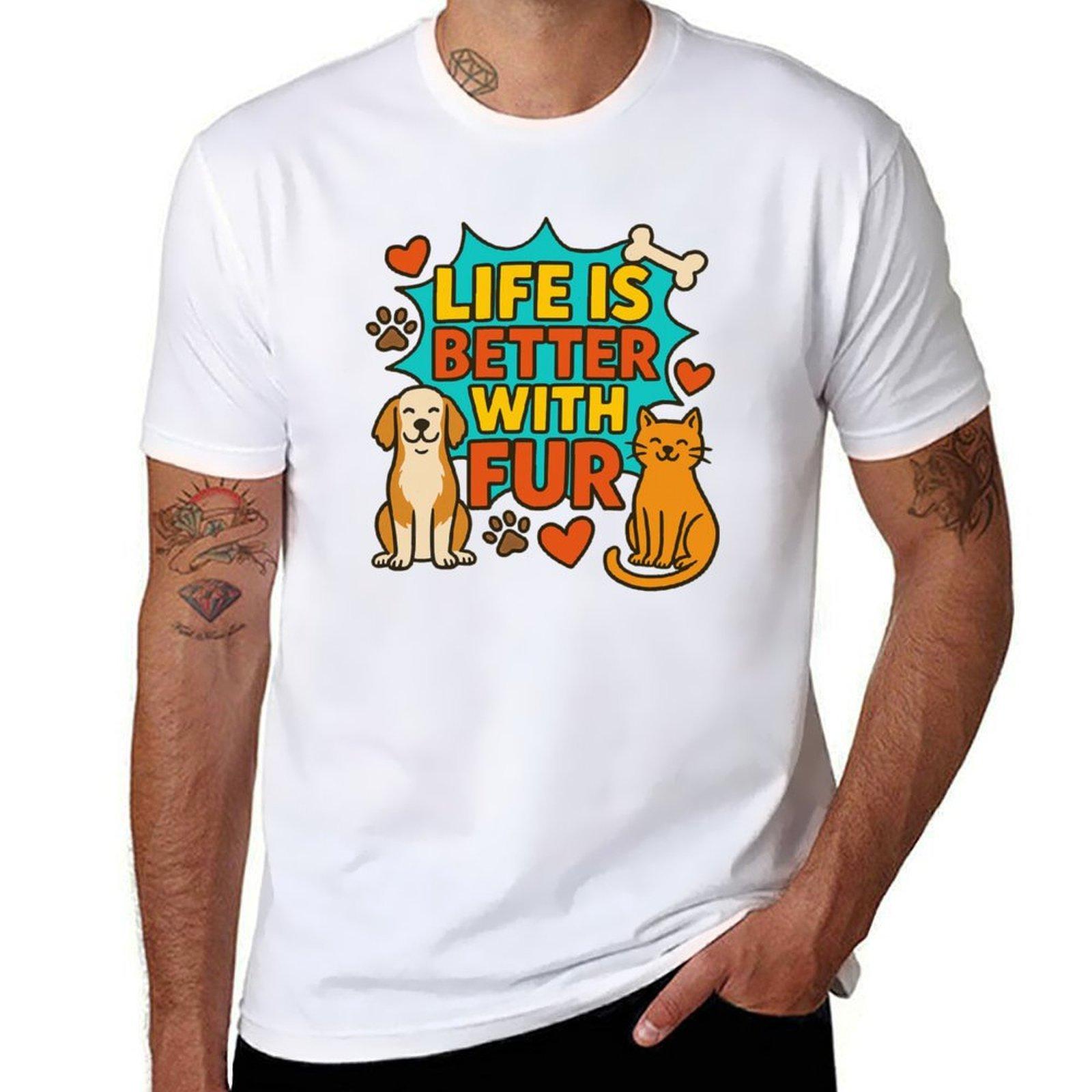 Life is Better with Fur Playful Style Pet Lover Design TShirt Unisex tshirt Tshirts oversize cute clothes Unisex tshirt S
