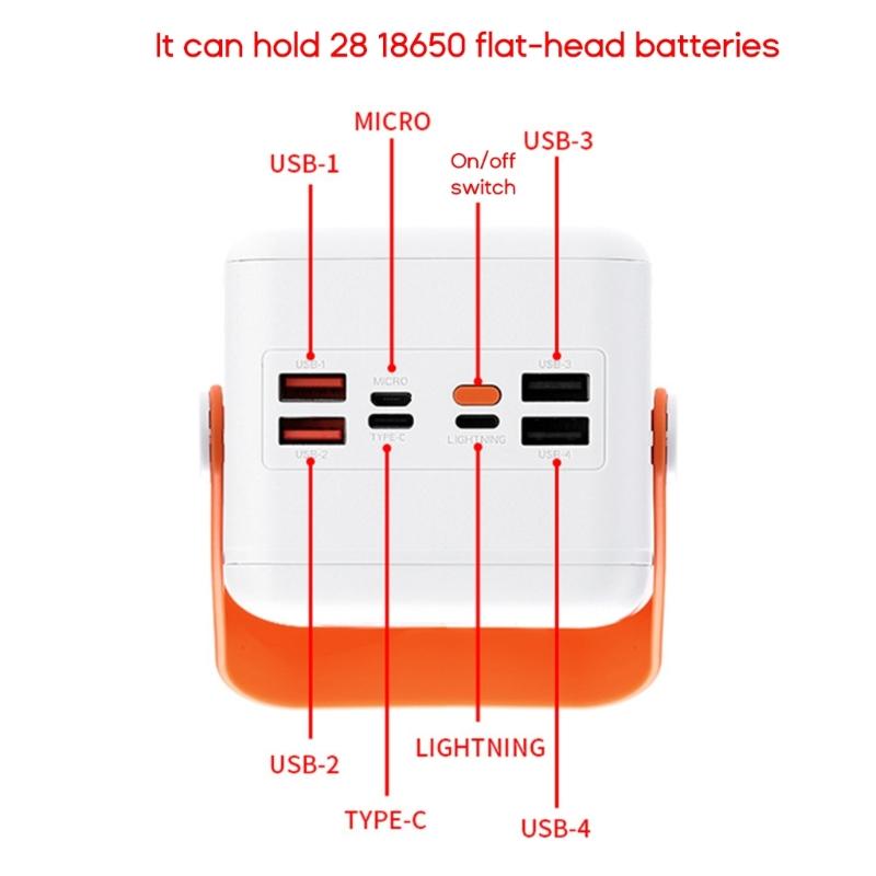 DIY 28 X 18650 PD QC3.0 USB 10W 22.5W Battery Storage Box Fast Wireless Charging Power Bank Case 18650 Battery Holder
