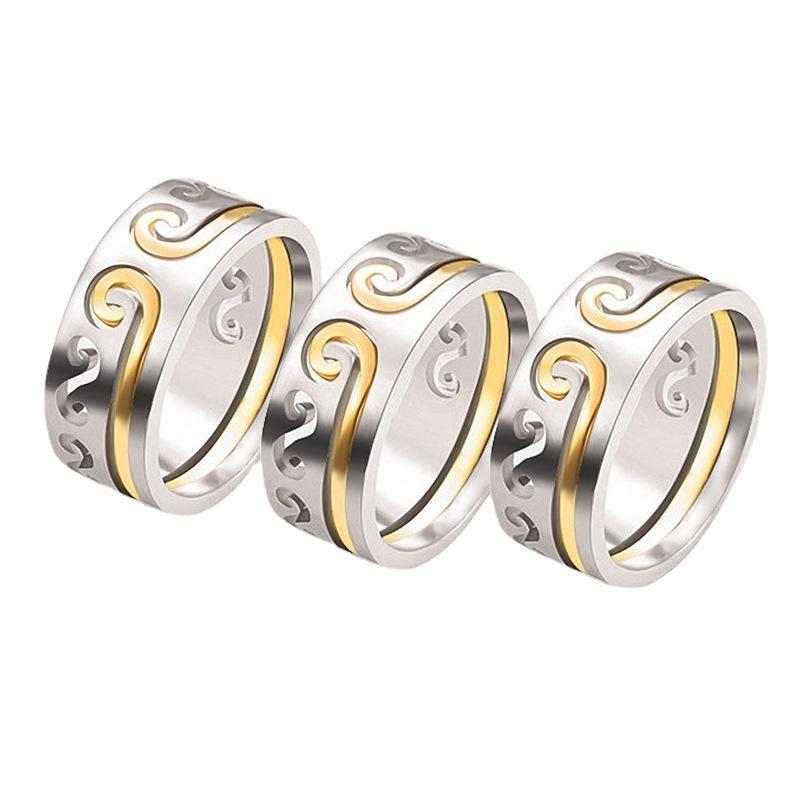 

Golden Cudgel Love: Sun Wukong Stainless Steel Couple Rings Size 7