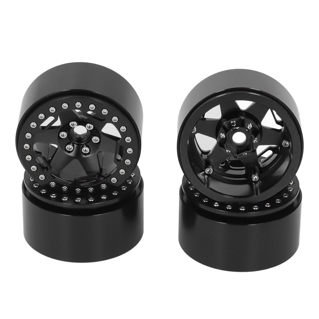 4Pcs 2.2 Inch Wheel Hubs Aluminum Alloy Wheel Hubs for 1 10 Remote Control RC Rock Crawler Car Black