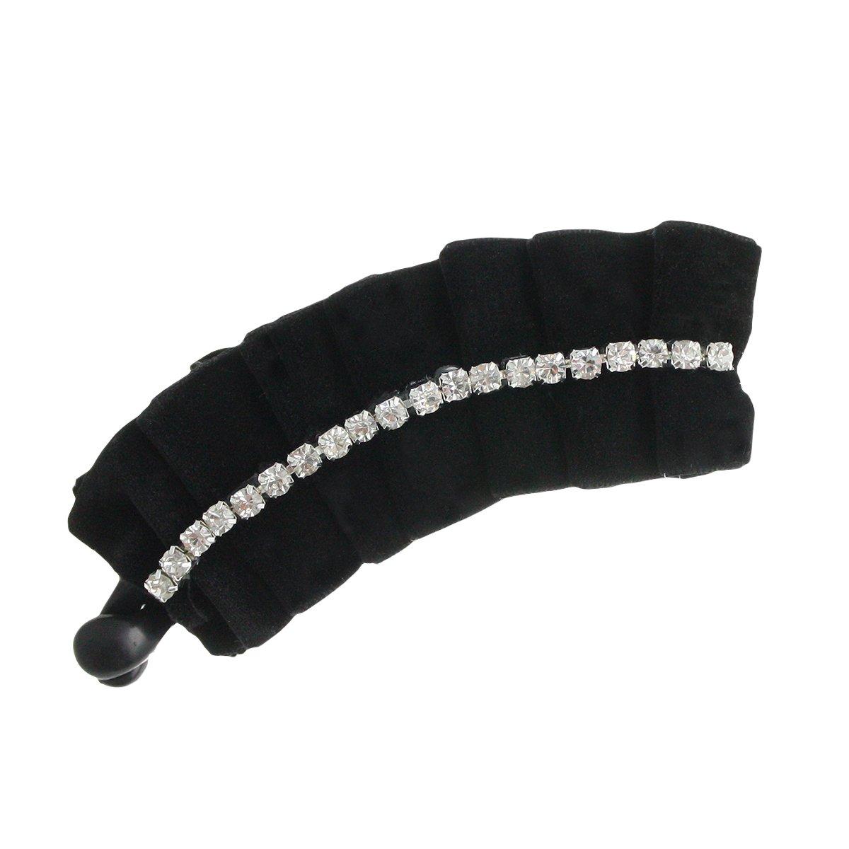 

VINGTAINE Velvet Stone Banana Clip Hair Clip со стразами Аксессуар для волос [Vintaine] H-790 чёрный