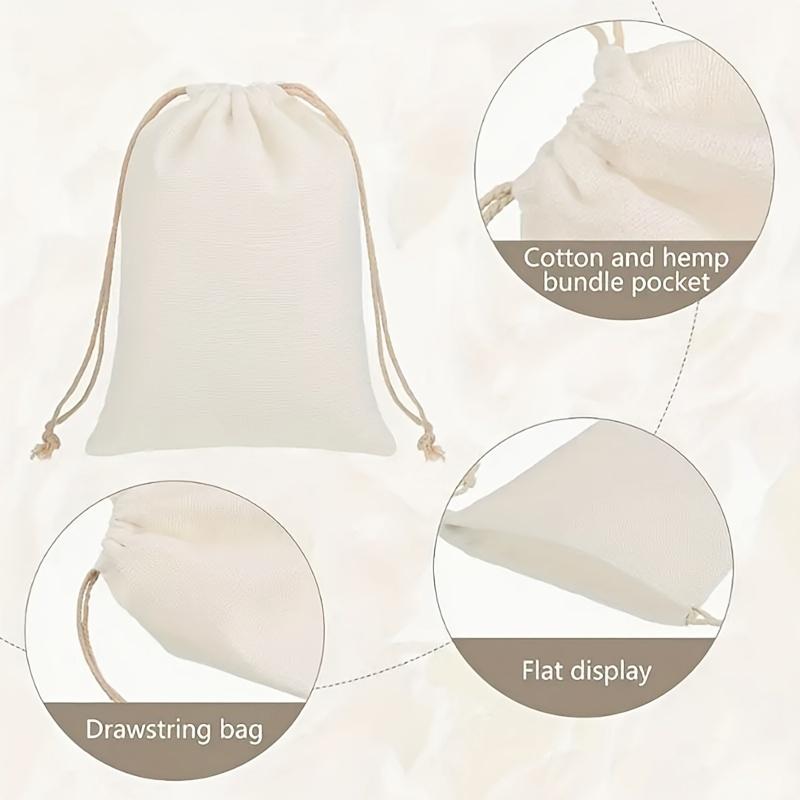 10PCS Sublimation Blank Drawstring Bags Reusable Cotton Craft Bags for DIY Projects, Wedding & Christmas Favors, Party Supplies,Perfect for Room Decor