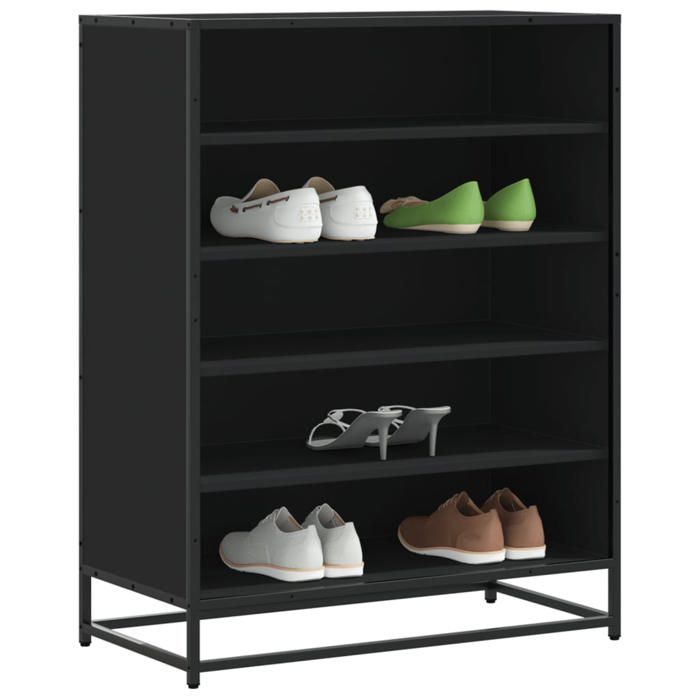 VidaXL Meuble à chaussures noir 75x38x97,5 cm bois d'ingénierie métal 3300870